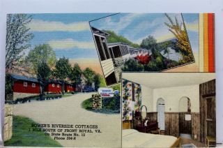 Virginia Va Front Royal Bower Riverside Cottages Postcard Old Vintage Card View