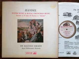 Hmv Asd 286 Stereo W/g Ed1 - Handel Water Music & Royal Fireworks Sargent Nm