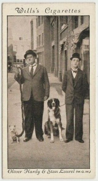 Stan Laurel,  Oliver Hardy 1931 Wills Cinema Stars Tobacco Card 7