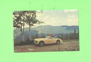 Zz Postcard Mt Mansfield Stowe Vermont Old Car Men And Woman Beauty
