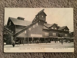 Vintage Postcard Of The Coal Mine,  Coney Island,  Ny
