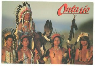 Native Indians Ontario Canada Vintage 4.  5 " X 6.  5 " Postcard Af157