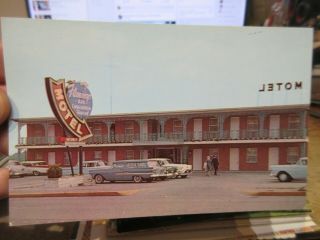 Vintage Old Postcard Illinois Alton Flamingo Motel Us 67 At Lewis & Clark Bridge