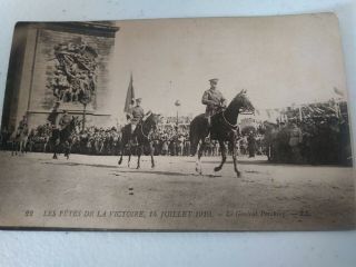 Vintage Ww1 Rppc Lt.  Gen.  Pershing Leading A Parade On Bastille Day 1919