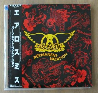 Aerosmith - Permanent Vacation Lp 1987 Japan Vinyl Record Rare W/obi
