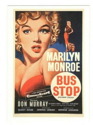 Bus Stop Movie Poster Marilyn Monroe Vintage 4x6 Postcard Af178