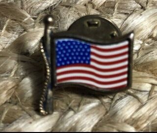 American Flag Hat Lapel Pin Vintage