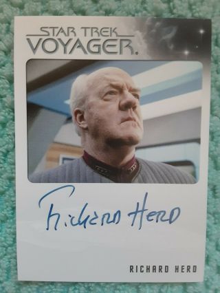 Richard Herd As Admiral Paris Star Trek Voyager Autograph Card Auto