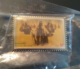 Vintage Korean War Veterans Memorial Usa37 Stamp Lapel Pin
