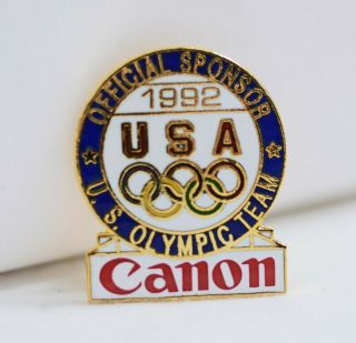 Vintage Collectable Canon Camera Official Sponsor Usa Olympic Team 1992 Pin