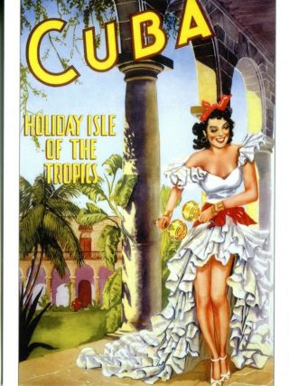 Post Card Of Vintage Travel Poster For Cuba Holiday Isle Of The Tropics