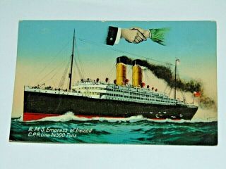 Vintage C1910 Postcard Rms Empress Of Ireland Canadian Ocean Liner