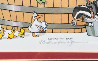 ROBERT MARBLE Signed Cartoon ‘Community Bath’ Lithograph Humor 3
