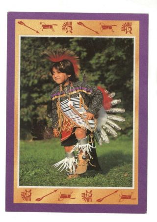 Native American Child In Traditional Dress Vintage 4x6 Postcard An85