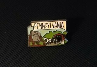 Vintage Pennsylvania Stat Enamel Goldtone Lapel Pin Brooch Tie Tack