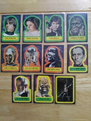Vintage 1977 Star Wars Trading Card Stickers 1 - 11