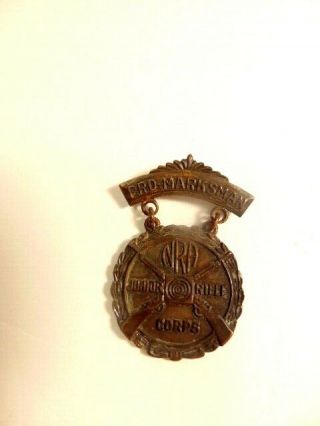Older Nra Junior Rifle Corps Pro - Marksmanship Award Medal (pinback Missing)