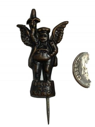 Moline Mp Plow Co.  Winged Man Stick Pin Circa 1900