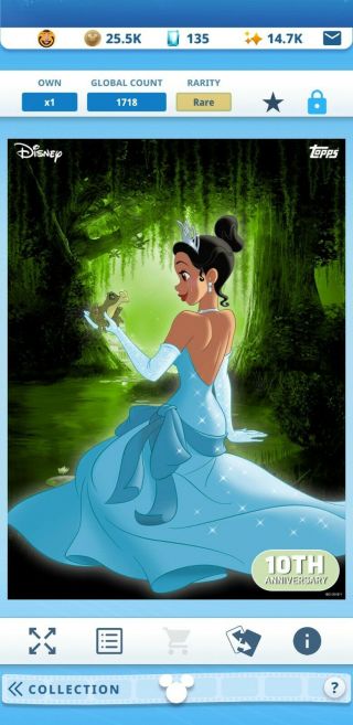 Digital Topps Disney Collect Princess And The Frog Rare Complete Set,  Award