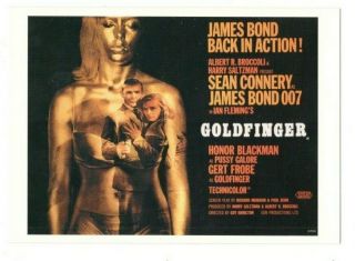 Goldfinger Movie Poster James Bond Sean Connery Vintage 4x6 Postcard Af178