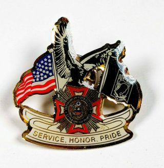 Vfw Veterans Of Foreign Wars Service Honor Pride Pin Pow Mia Military Hat
