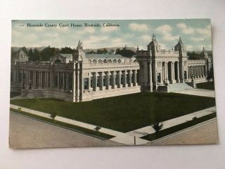 Vintage Postcard Unposted County Court House Riverside Ca California