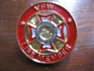 Vintage Vfw Lapel Pin Veterans Of Foreign Wars Life Member