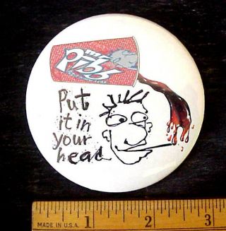 Mr Pibb Soda " Put It In Your Head " Collectible 3 " Diameter Pinback Button