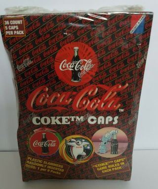 Coca - Cola Coke Caps 36 Packs 5 Caps Per Pack By Collect A Card 1995 Box