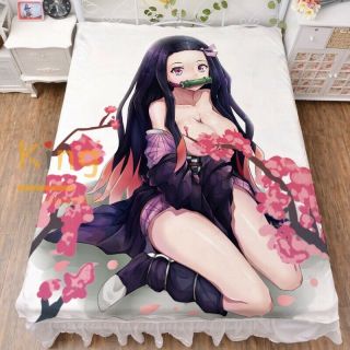Japanese Anime Kimetsu No Yaiba Kamado Nezuko Bed Sheet Blanket 200x150cm 033