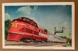 Vintage 1930s Rock Island Railroad Postcard One Of 6 Streamlined Rockets