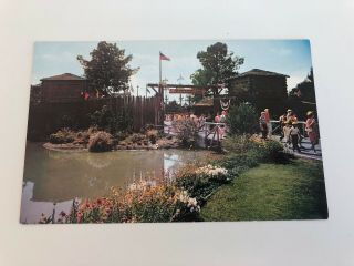 Vintage Disneyland Postcard - Frontierland - Entrance Sage Of The West Fort C1 Stamp