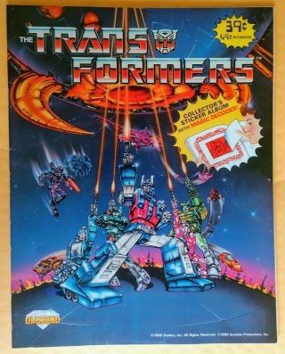 1986 G1 Transformers  Sticker Album W/3 - D Decoder Movie Hasbro Vintage