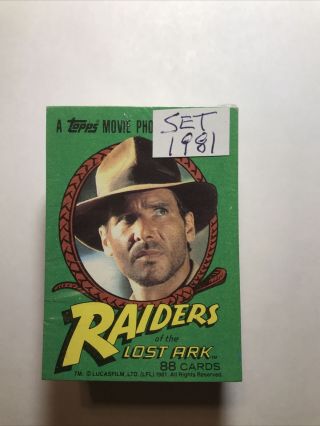 1981 Topps Raiders Of The Lost Ark - Complete 88 Card Set - -
