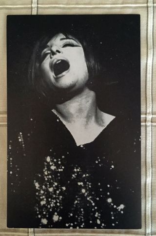 Vintage Barbra Streisand Post Card From Her Fan Club C - 1970 