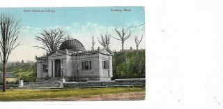 T - Vintage 1908 Postcard - Field Memorial Library In Conway Ma Massachusetts