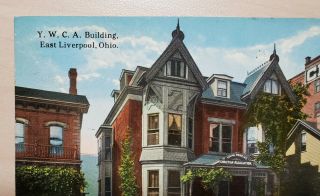 Vintage Postcard Y.  W.  C.  A (ywca) Building,  East Liverpool,  Ohio - Posted Rppc
