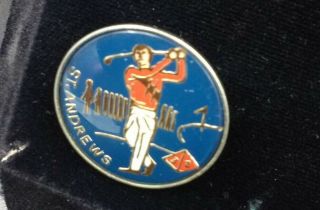 Rare Vintage St.  Andrews 3rd Tee Box Scotland Small Enamel Lapel Pin Badge Saint
