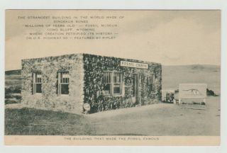 Wyoming Como Bluff,  Wy Fossil Museum Cabin On U.  S.  Highway 30 Vintage Postcard