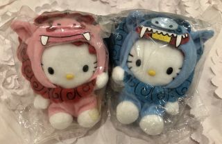Rare Hello Kitty Okinawa Limited Pink & Blue Shisa (chinese Guardian Lions) Doll