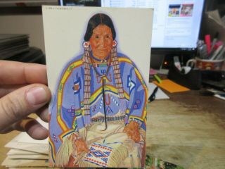 Vintage Old Postcard Montana Julia Wades In The Water Blackfeet Indian Woman