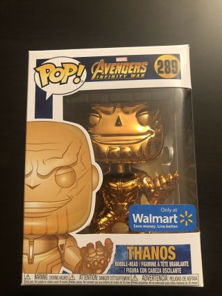 Funko Pop Marvel - Walmart Exclusive Yellow Chrome Thanos 289