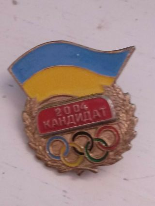 2004 Athens Olympics Olympic Games Ukraine Noc Pin Badge Red
