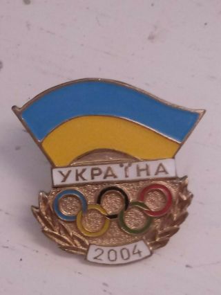 2004 Athens Olympics Olympic Games Ukraine Noc Pin Badge White
