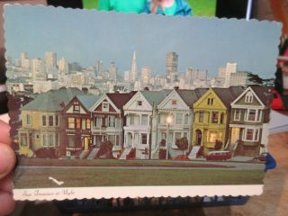 Vintage Old Postcard California San Francisco Full House Painted Ladies Houses