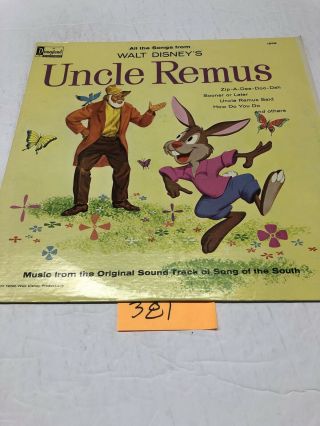 Walt Disney’s Uncle Remus Music From Song Of The South Vinyl Lp Album