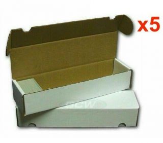 5 X 800 Count Cardboard Trading Card Storage Box Mtg Yugioh Pokemon Afl Nba