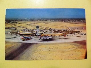 Sky Harbor Municipal Airport Phoenix Arizona Vintage Postcard Aerial View