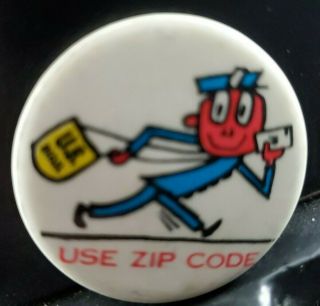 Collectable Vintage Pin Button 1.  5 Use Zip Code Usps Post Office