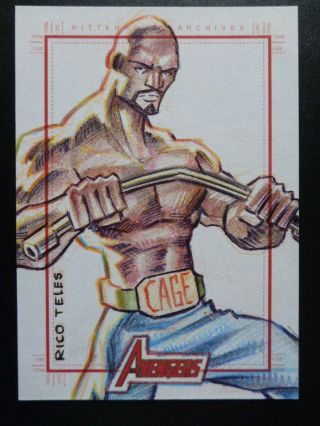 Rh - Rittenhouse - Marvel Greatest Heroes_sketch Card_ricardo Teles Luke Cage